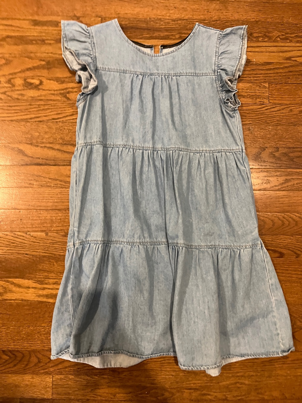 Light Wash Tiered Denim Dress
